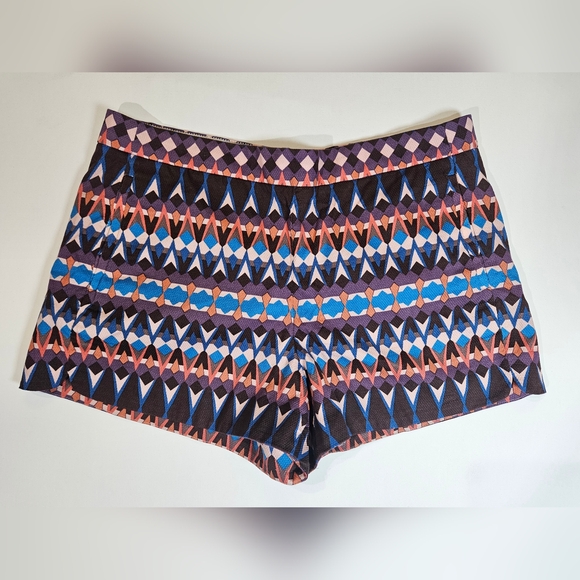J. Crew Womens Shorts Size‎ 8 Pink Purple Geometric Aztec Casual Boho Beachy - Picture 1 of 7